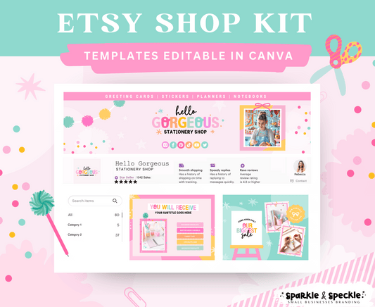 Rainbow Etsy Shop Branding Kit