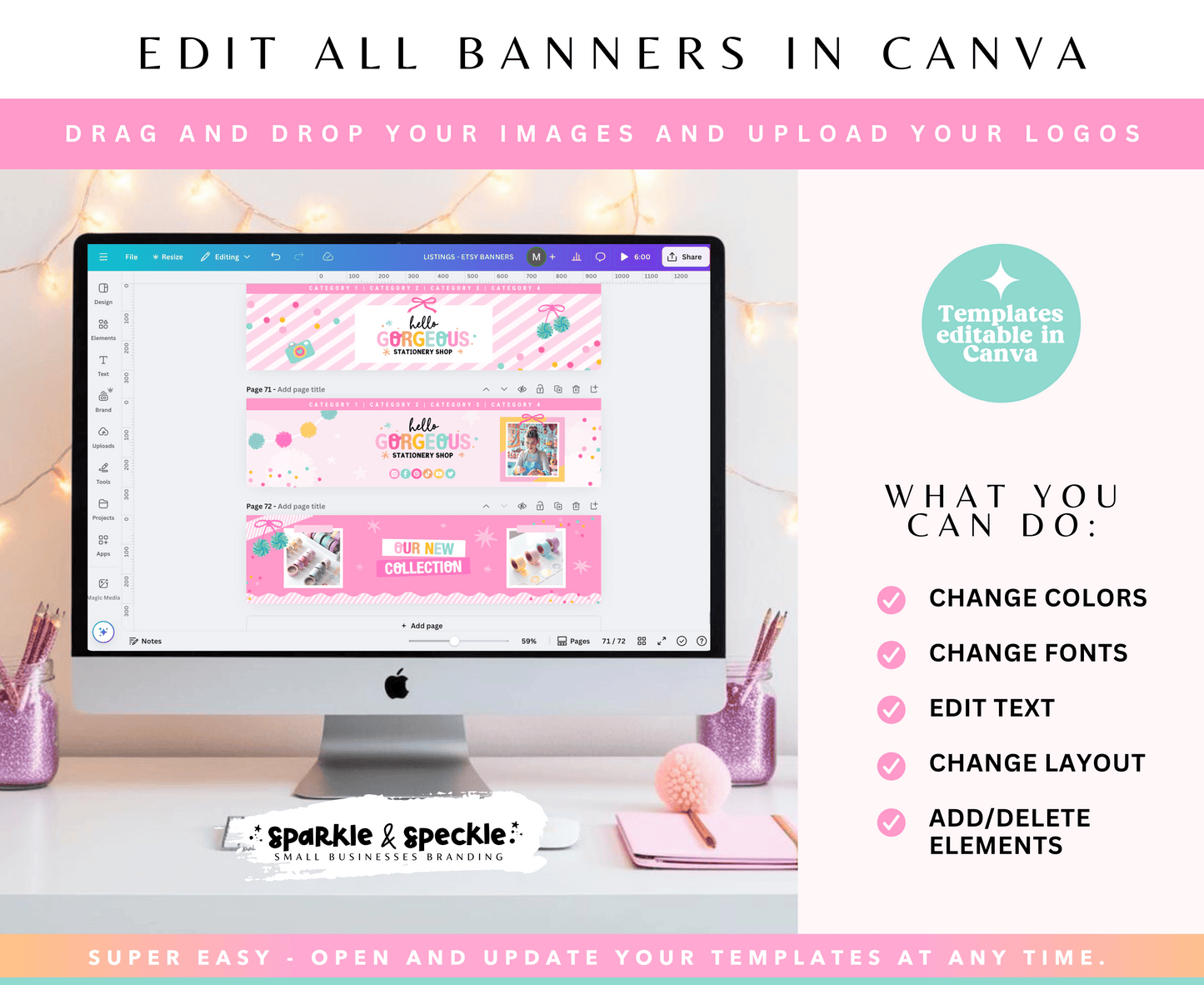 Colorful Etsy Shop Branding Kit for Craft & Handmade Shops
