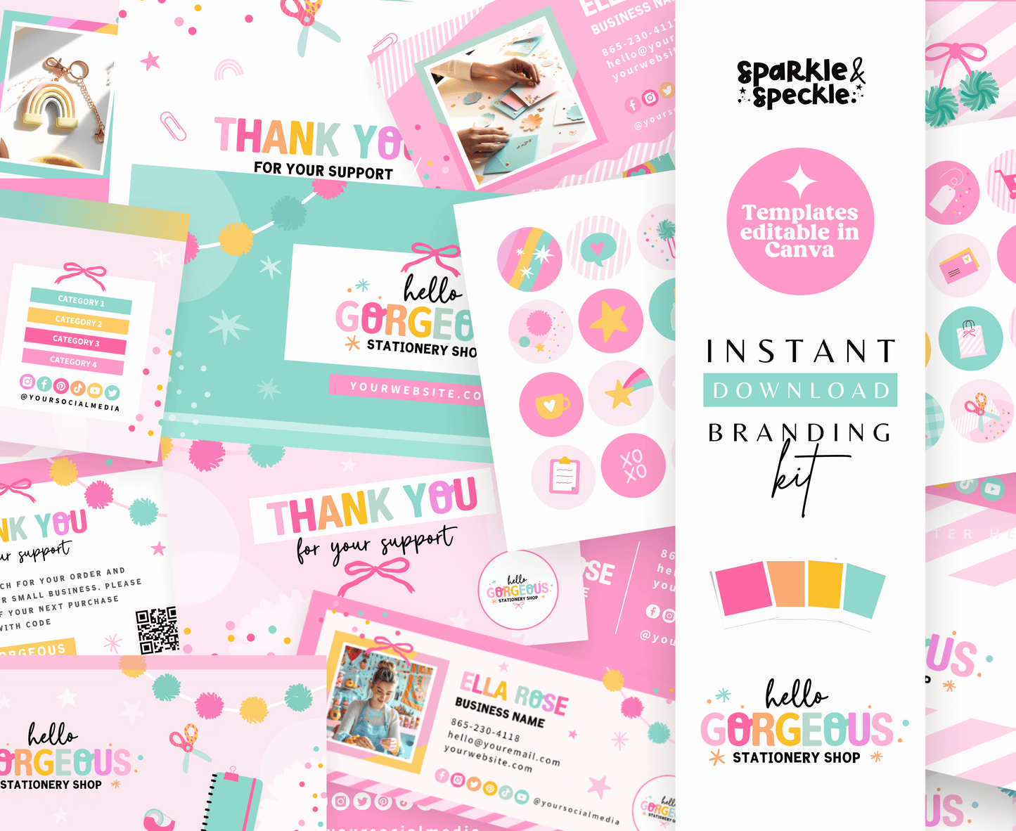 Hello Gorgeous Business Branding Kit Templates