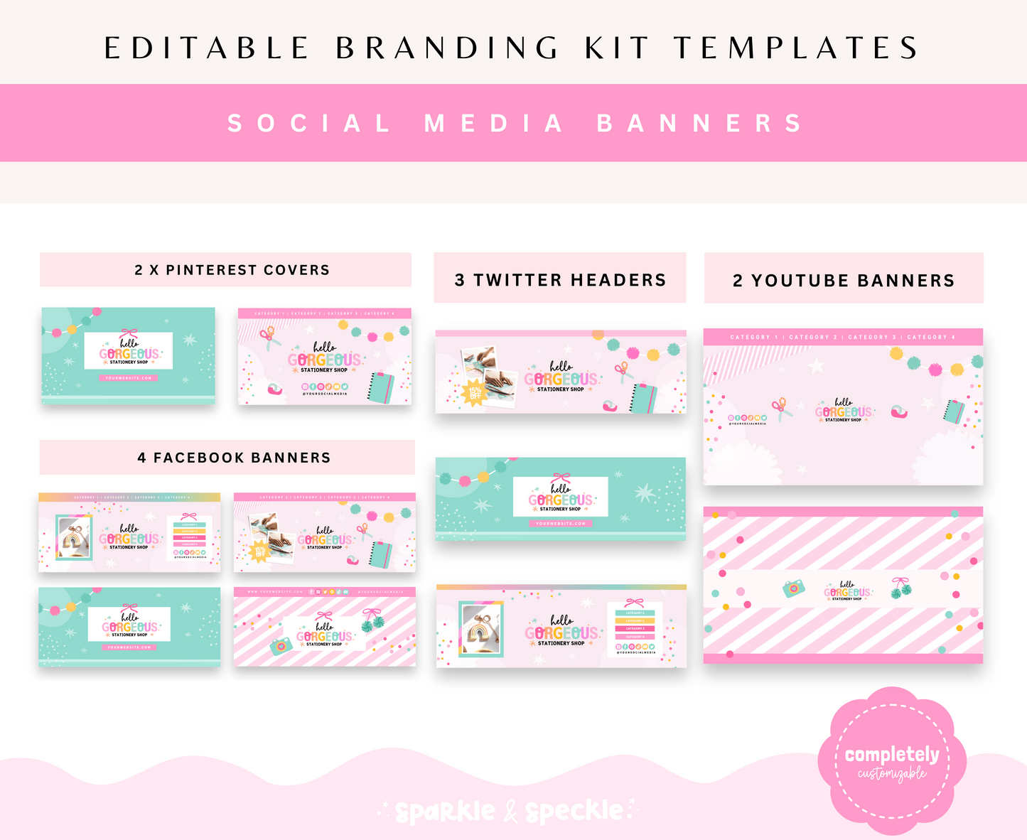 Hello Gorgeous Business Branding Kit Templates