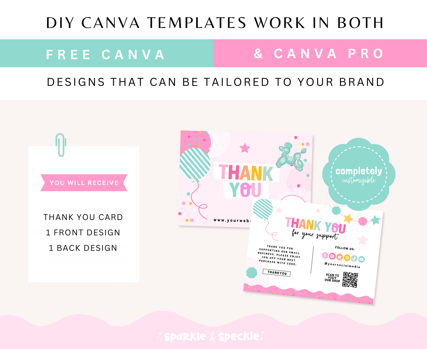 Party Colorful Thank You Card Template