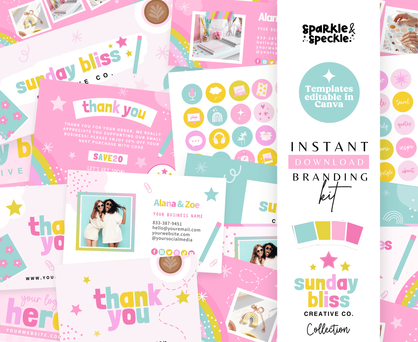 Sunday Bliss Business Branding Kit Templates