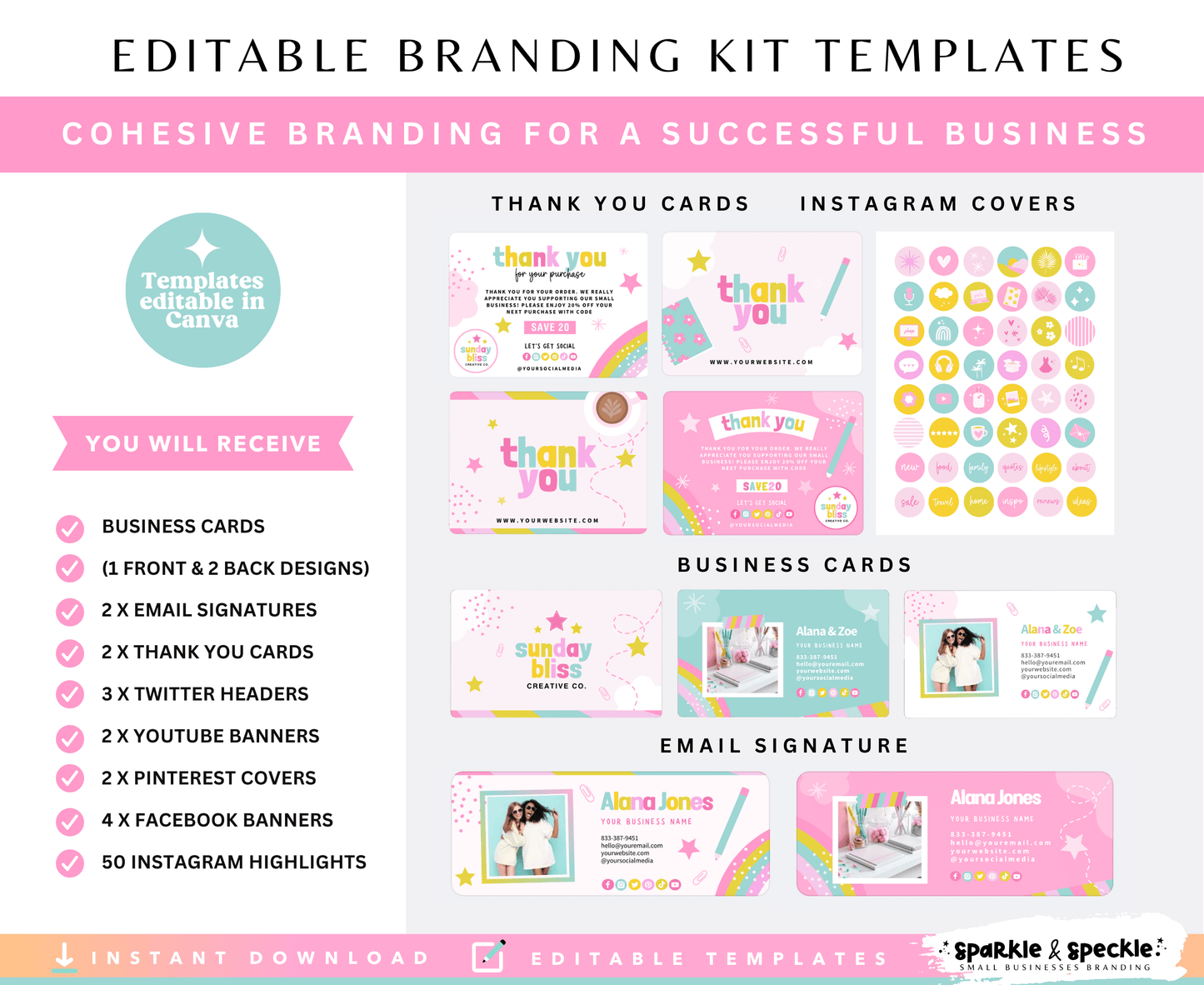 Sunday Bliss Business Branding Kit Templates