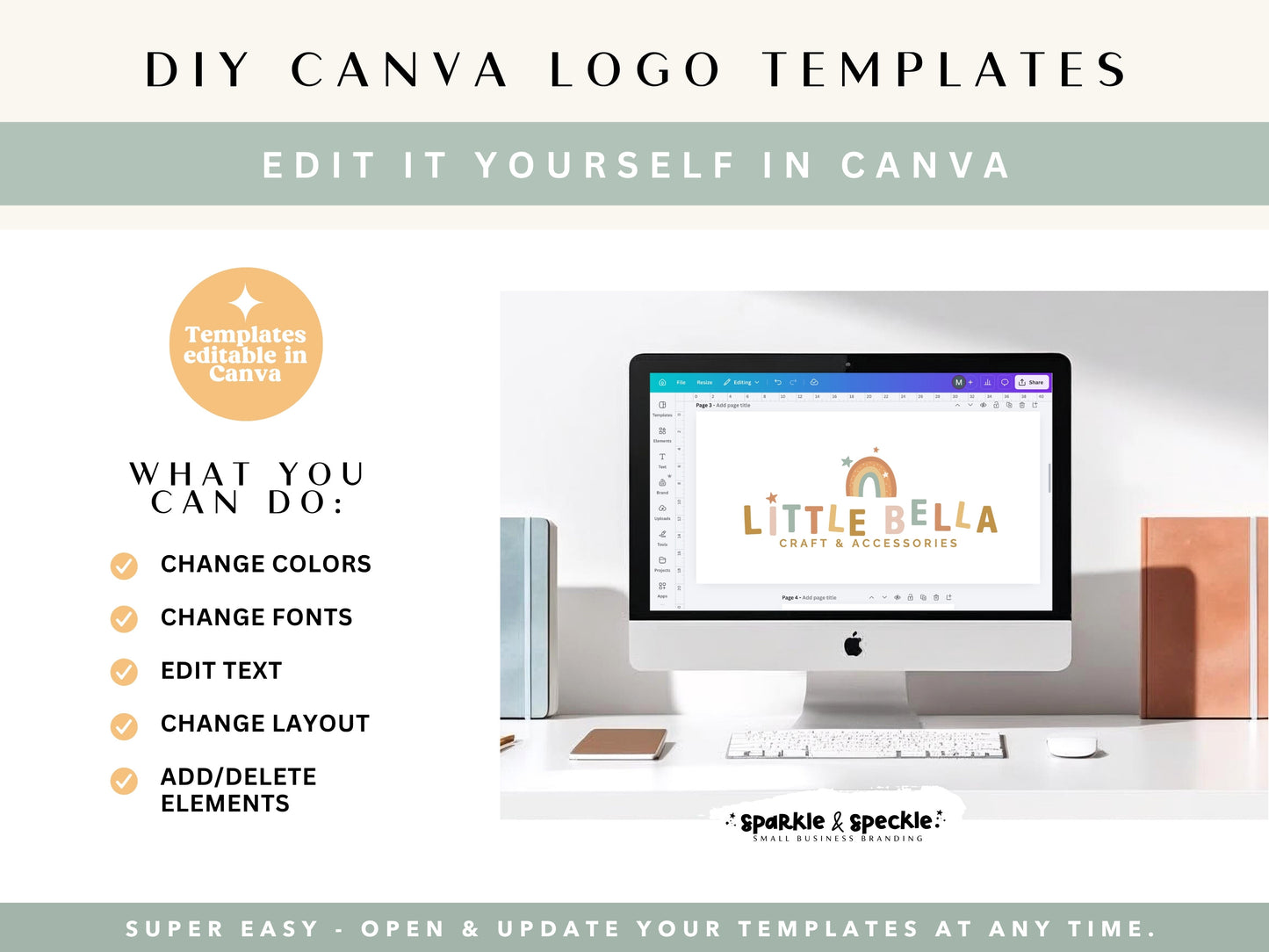 Kids Logo Template with Rainbow Detail