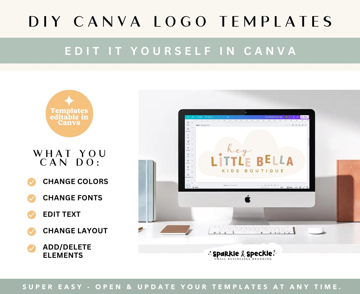 Playful Boho Earthy Logo Template