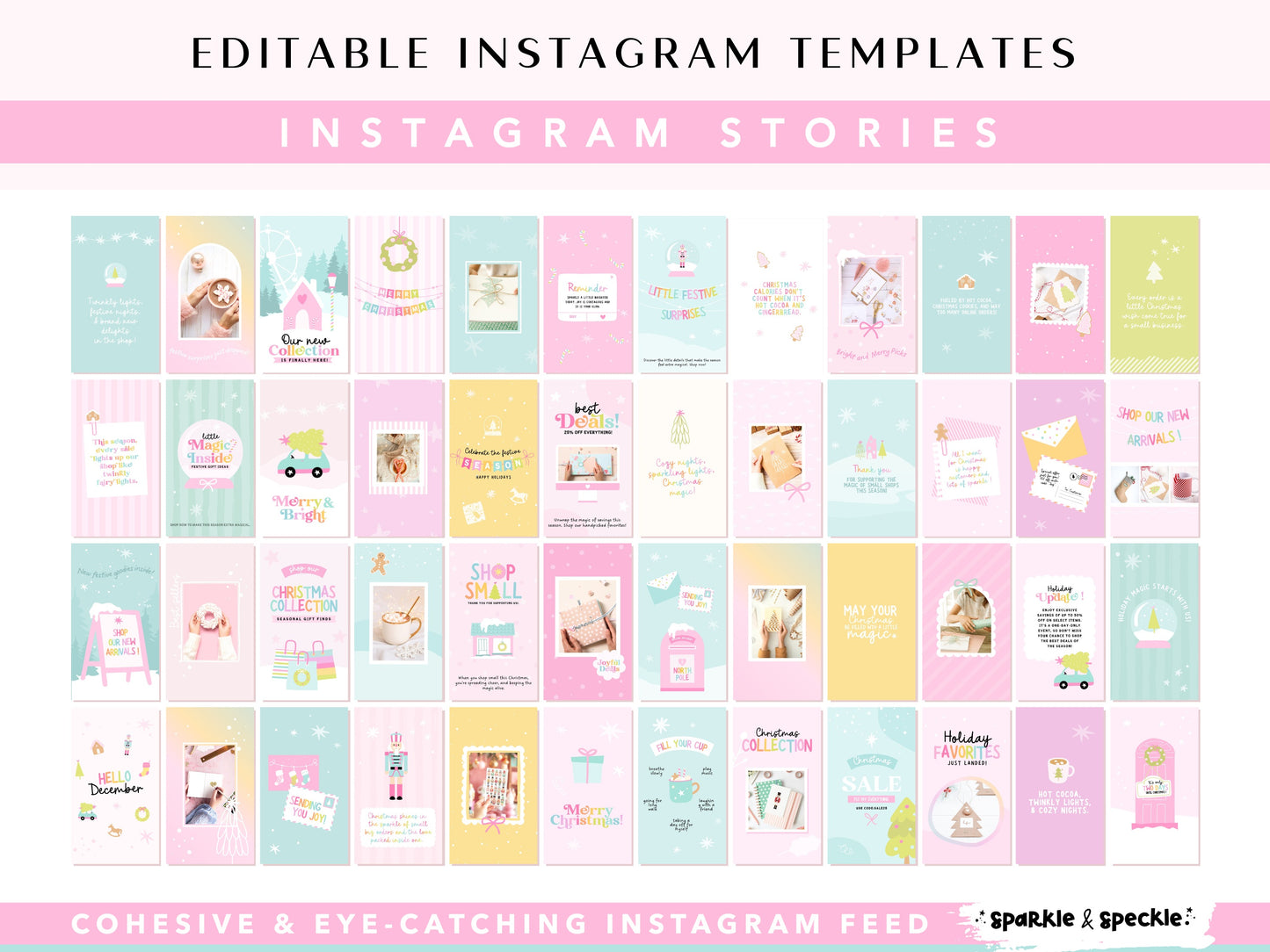 Pastel Christmas Instagram Templates