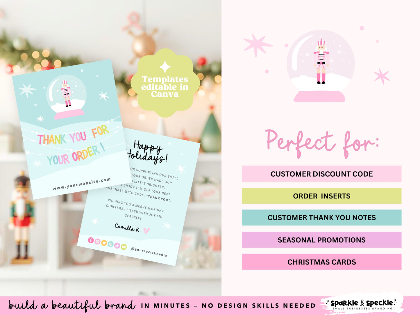 Pastel Christmas Thank You Card