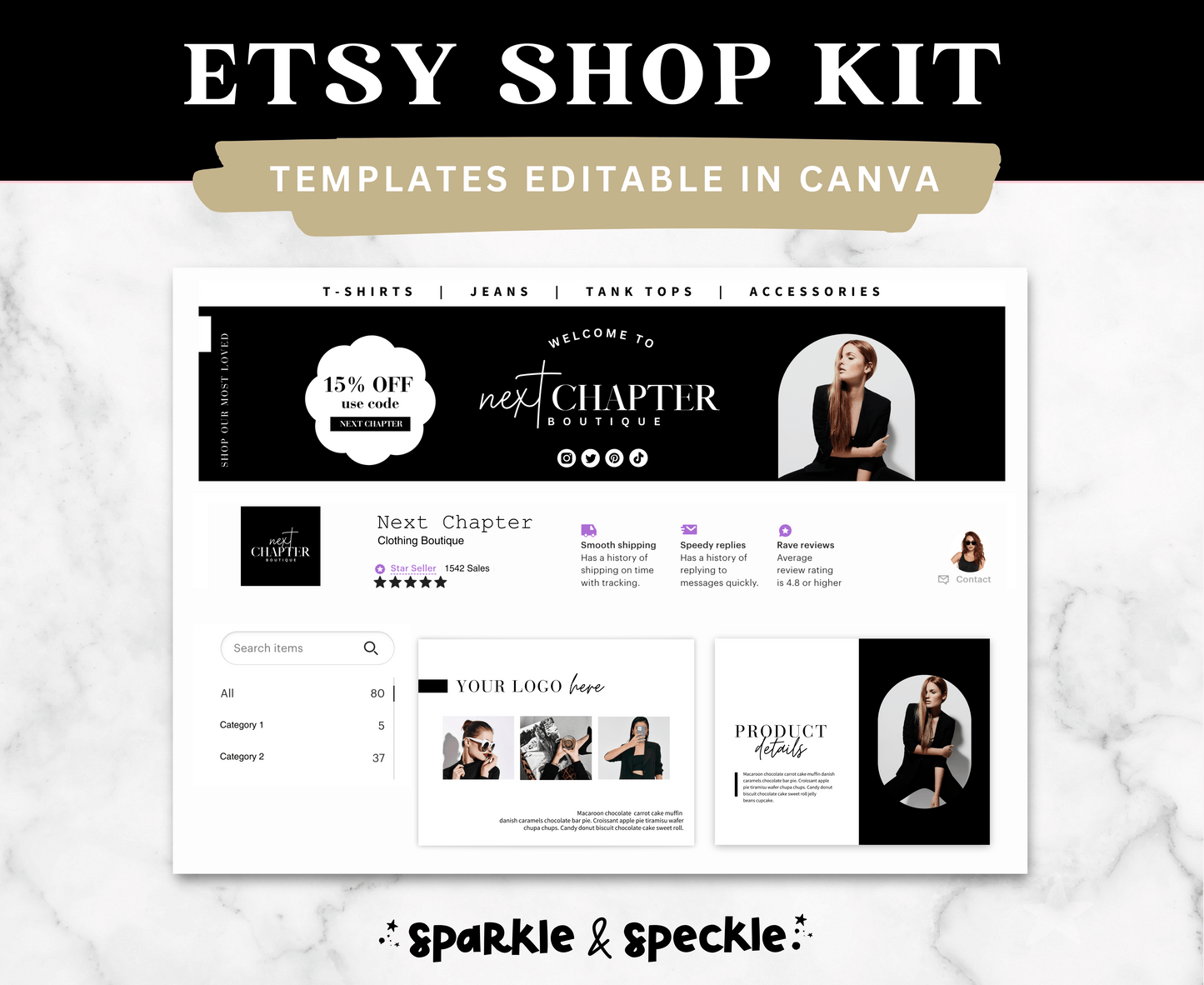 Minimal Etsy Shop Kit Templates
