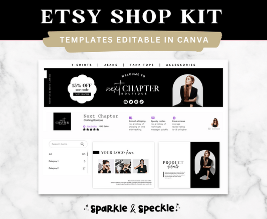 Minimal Etsy Shop Kit Templates