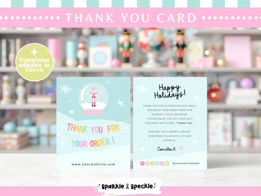 Pastel Christmas Thank You Card