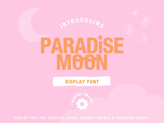 Paradise Moon Font: Bold Display Typeface with Star Detail