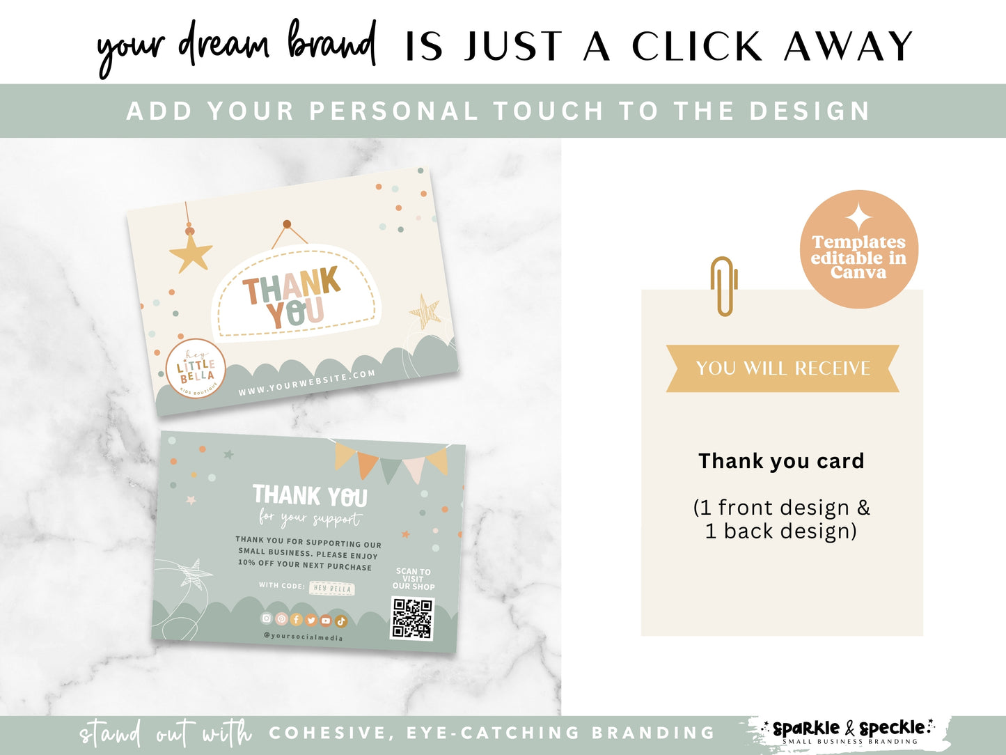 Kids Boho Thank You Card Template