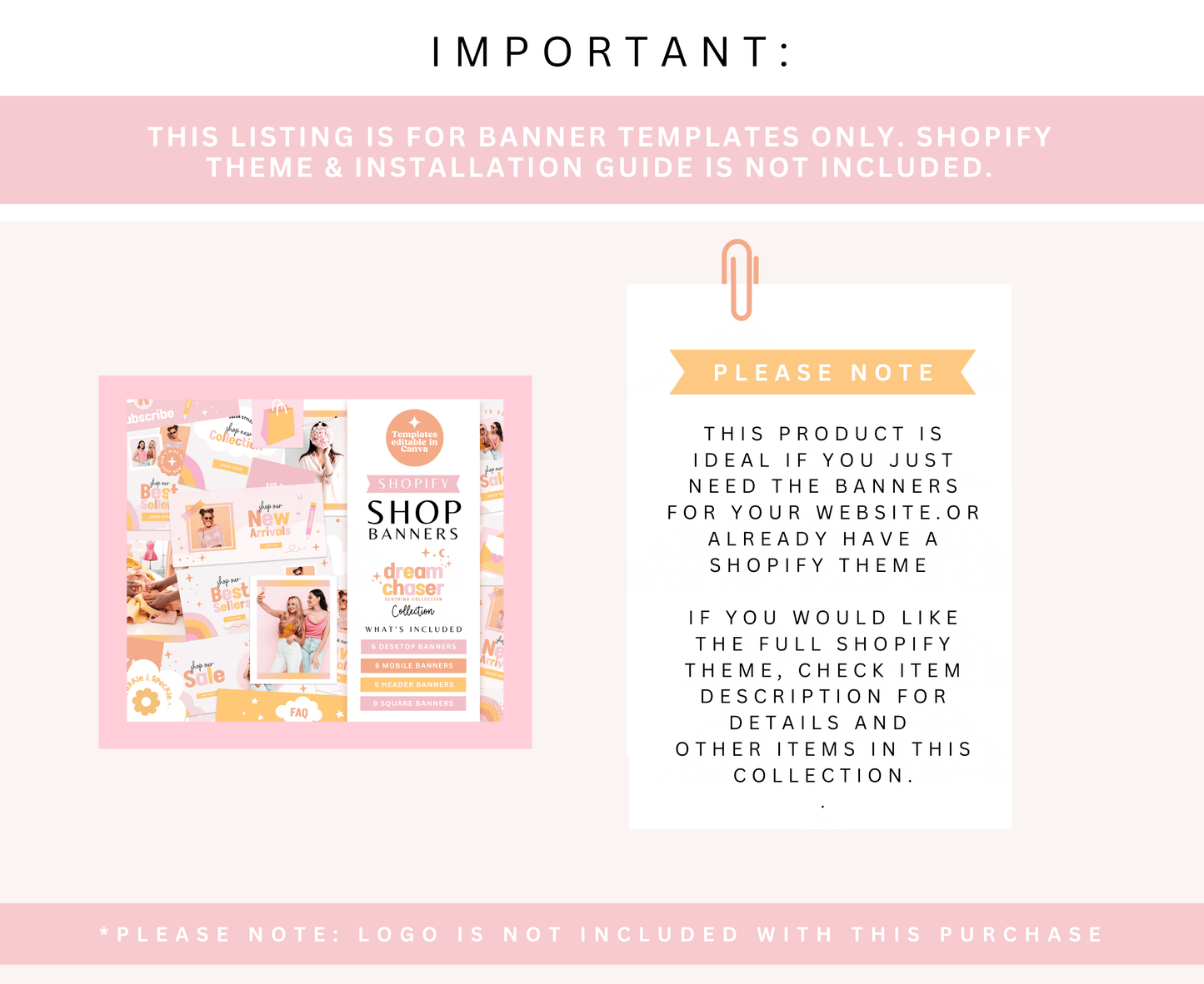 Dream Chaser Shopify Store Banners