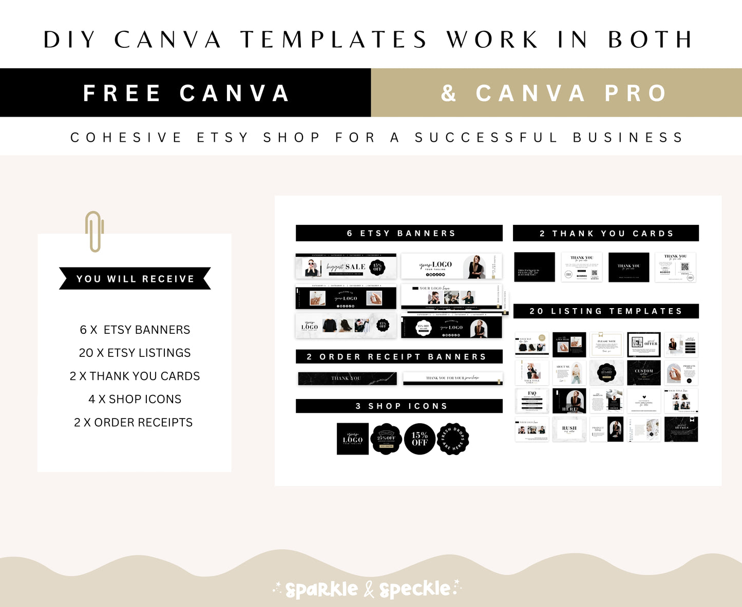 Minimal Etsy Shop Kit Templates