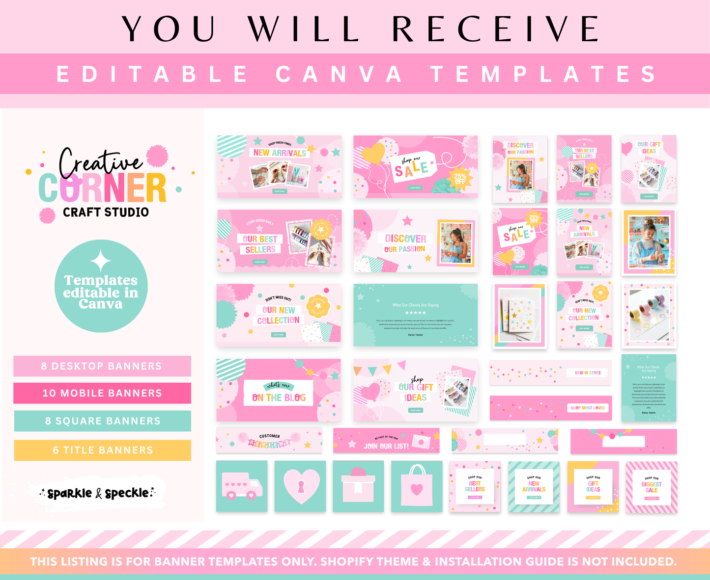 Creative Corner Shopify Store Banners