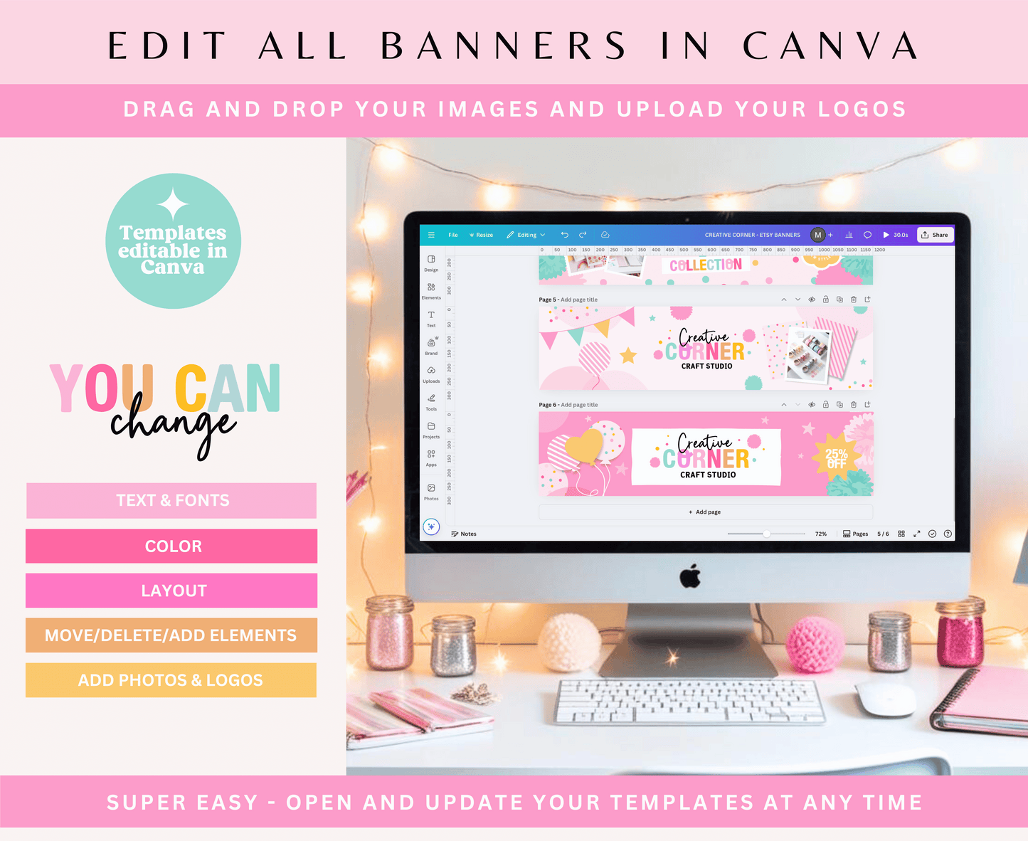 CREATIVE CORNER ETSY SHOP BANNERS