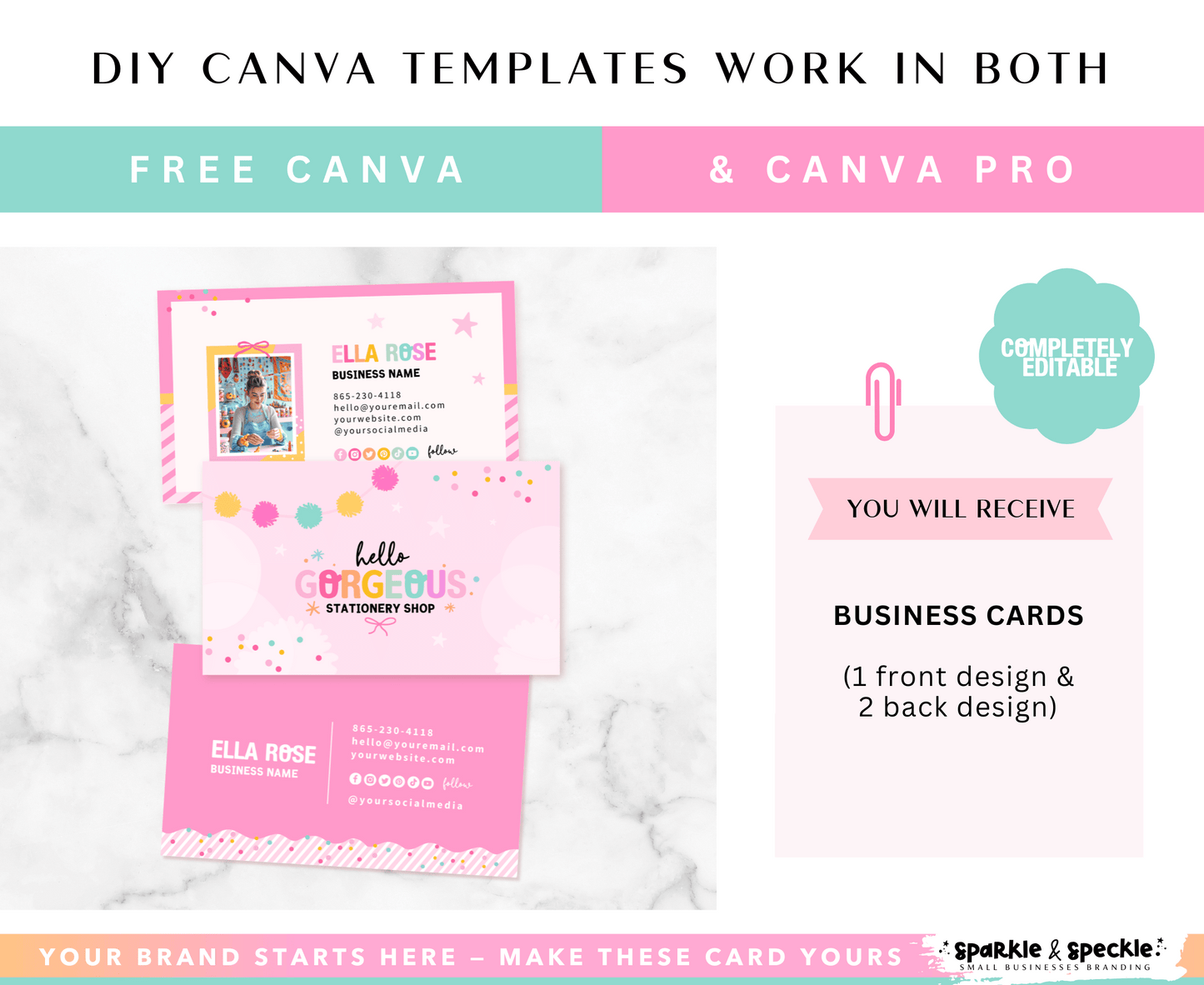 Hello Gorgeous Business Card Template