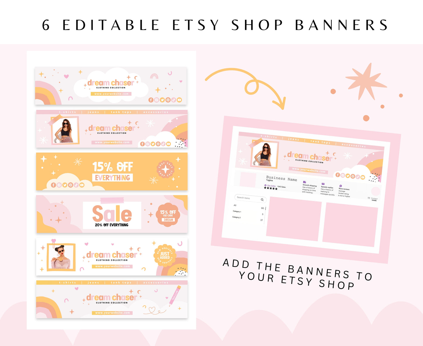 Dream Chaser Etsy Shop Banners