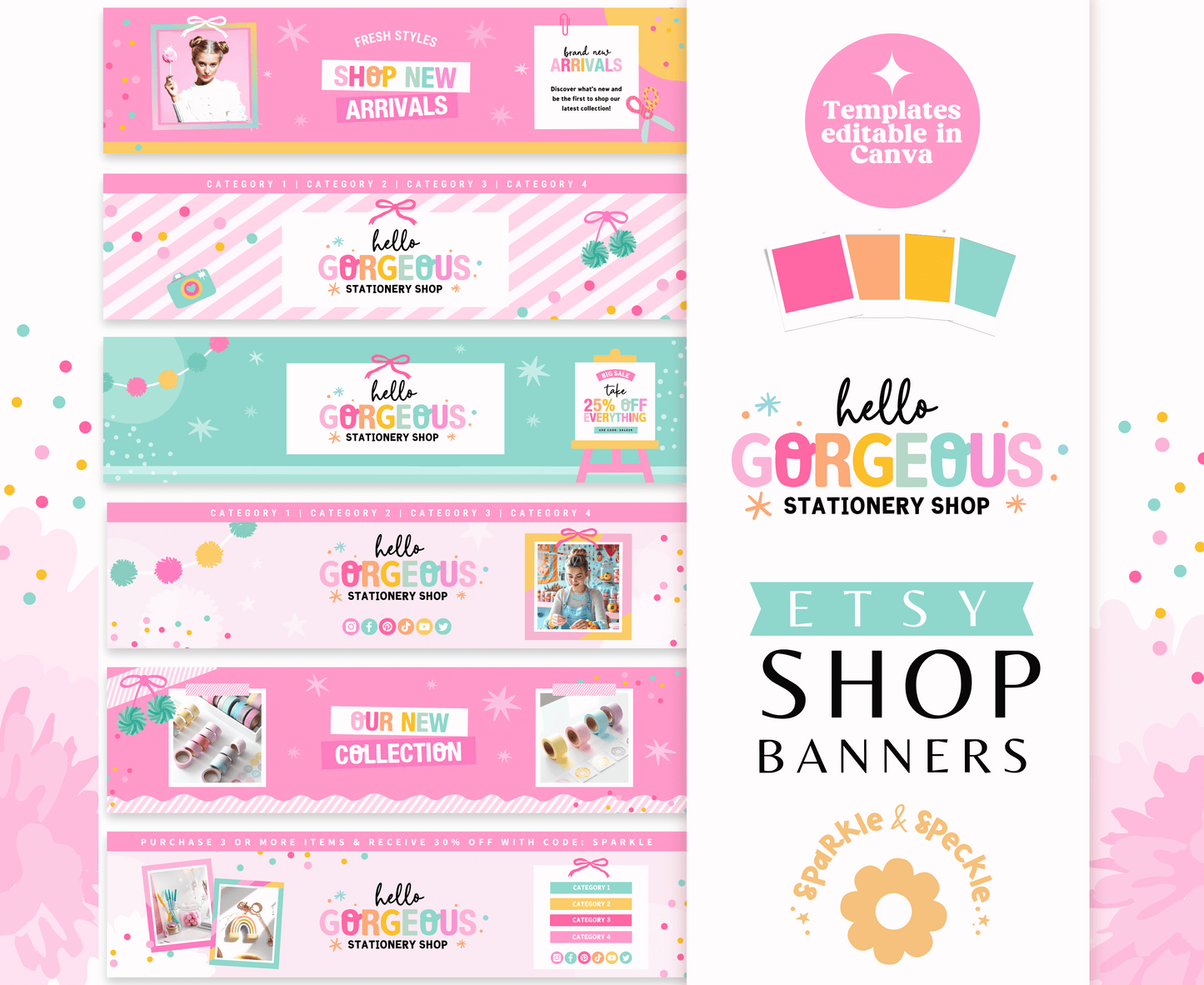 Hello Gorgeous Etsy Shop Banners