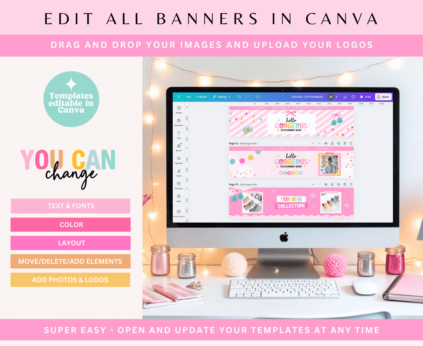 Hello Gorgeous Etsy Shop Banners
