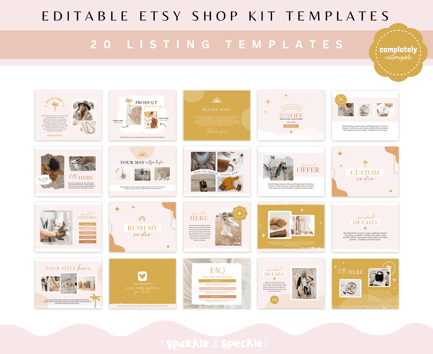 Boho Crush Etsy Shop Kit Templates