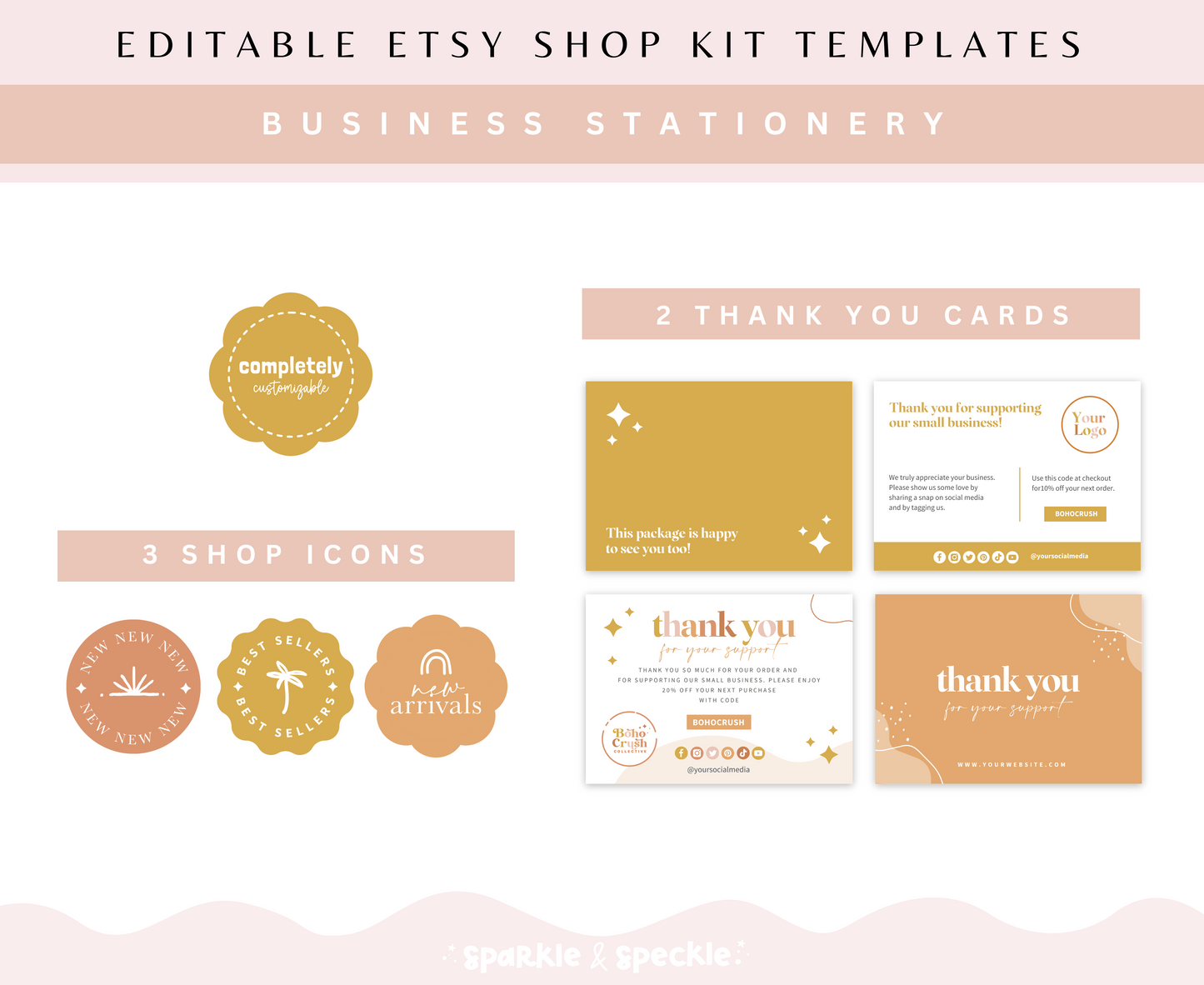 Boho Crush Etsy Shop Kit Templates