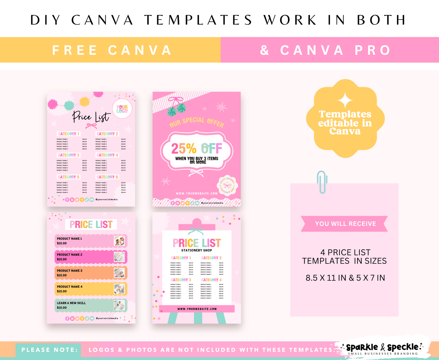 Hello Gorgeous Price List Templates