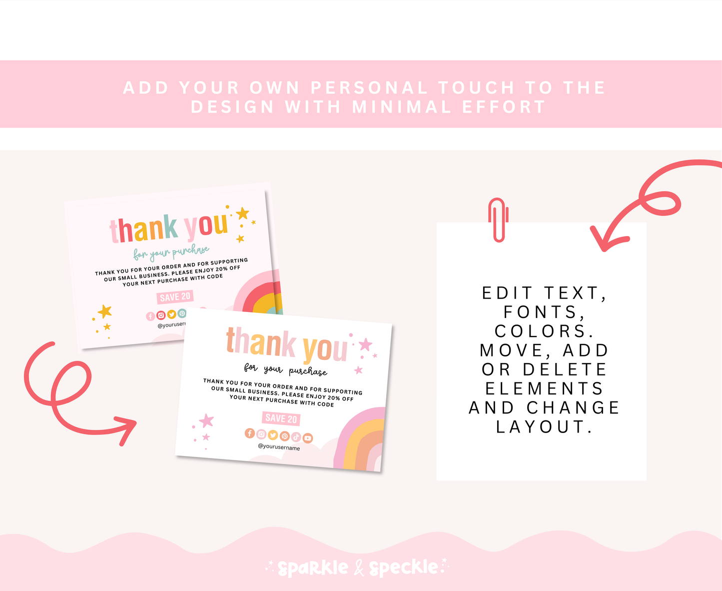 Sweet Dreams Thank You Card Template