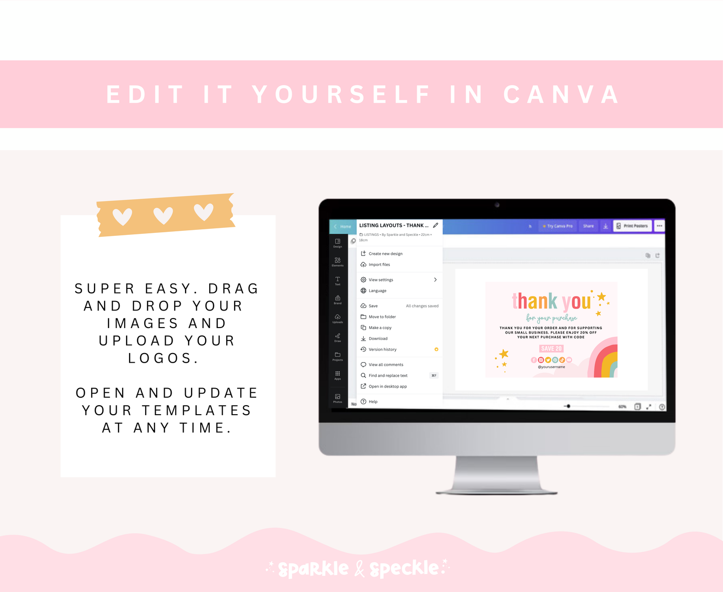 Sweet Dreams Thank You Card Template