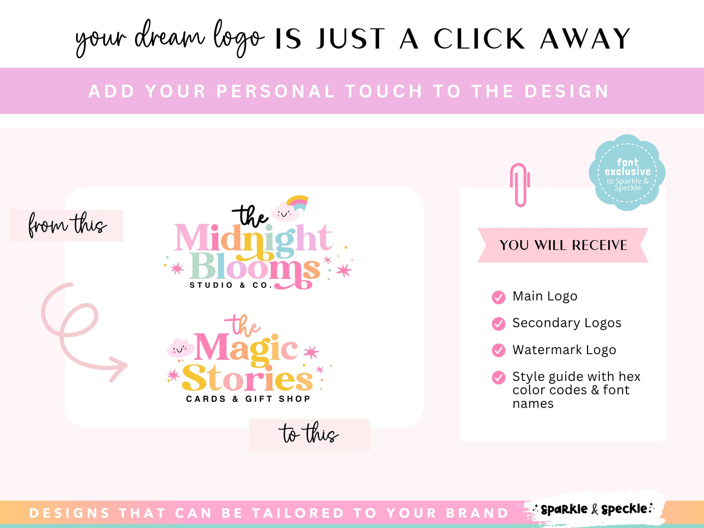 Editable Retro Rainbow Logo Kit Template