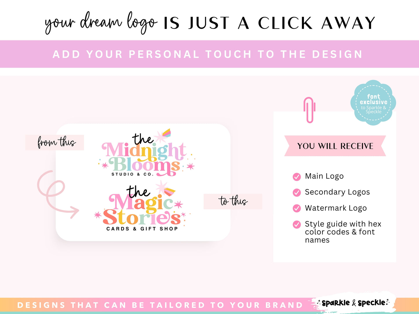 Editable Retro Rainbow Logo Kit Template