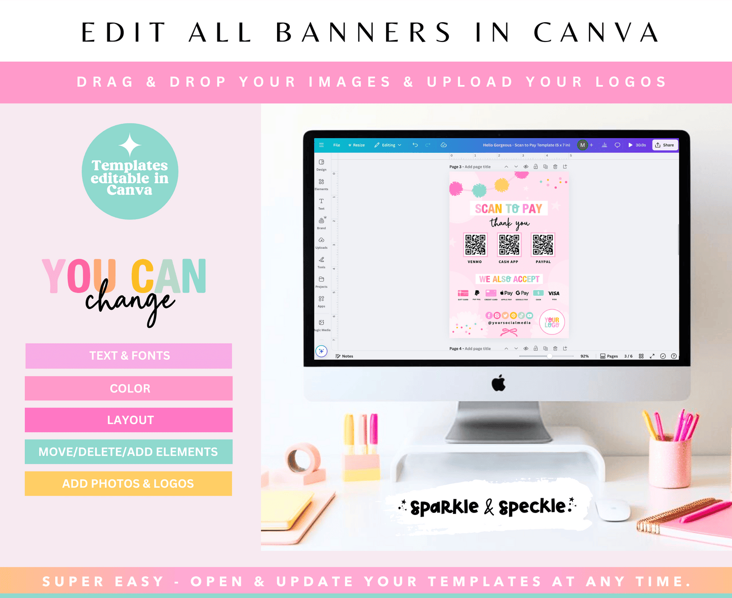 Hello Gorgeous Scan to Pay Template