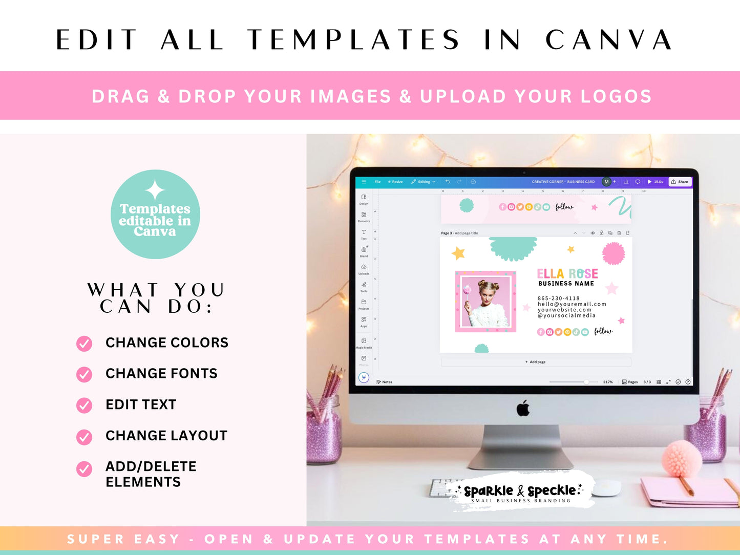 Colorful Party Business Card Template