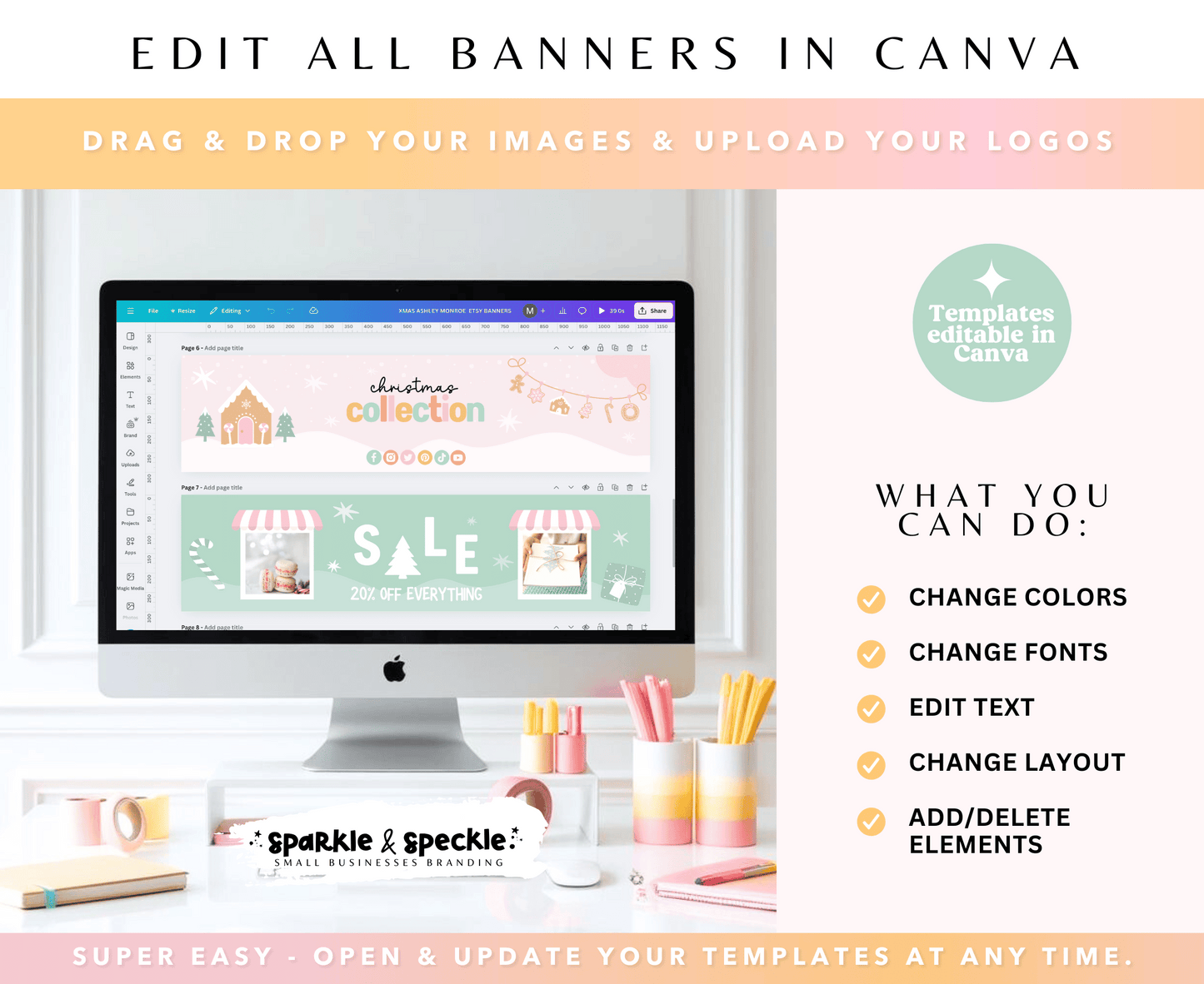 Playful Christmas Etsy Shop Banner Templates