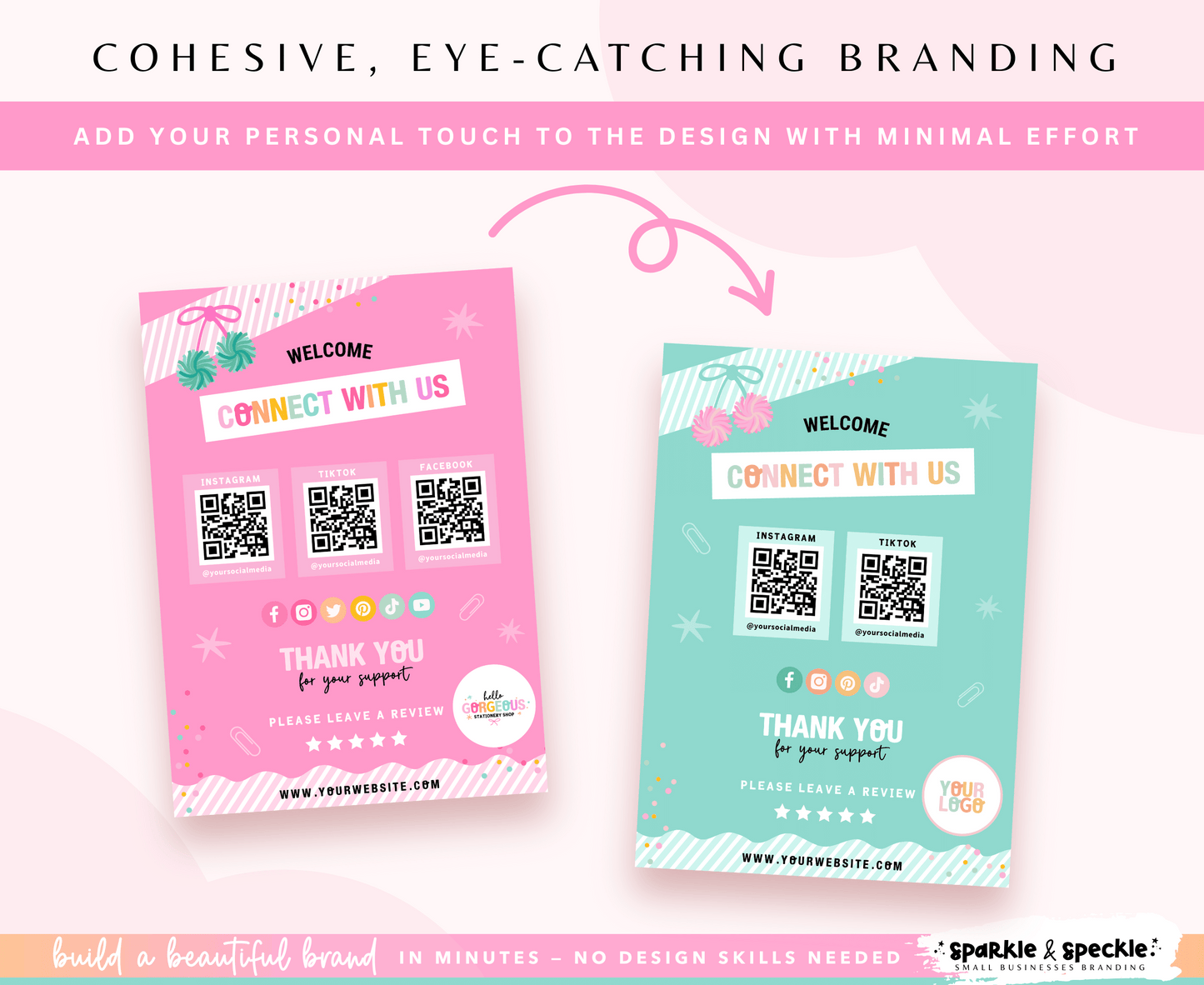 Hello Gorgeous Social Media QR Template