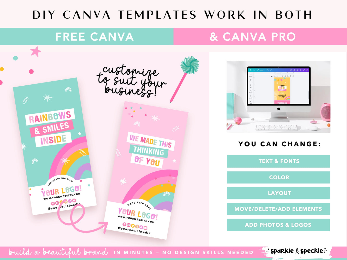 Rainbow Happy Mail Box Sticker Labels