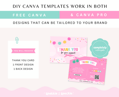 PINK HELLO GORGEOUS THANK YOU CARD TEMPLATE