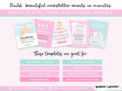 Pastel Christmas Email Marketing Templates