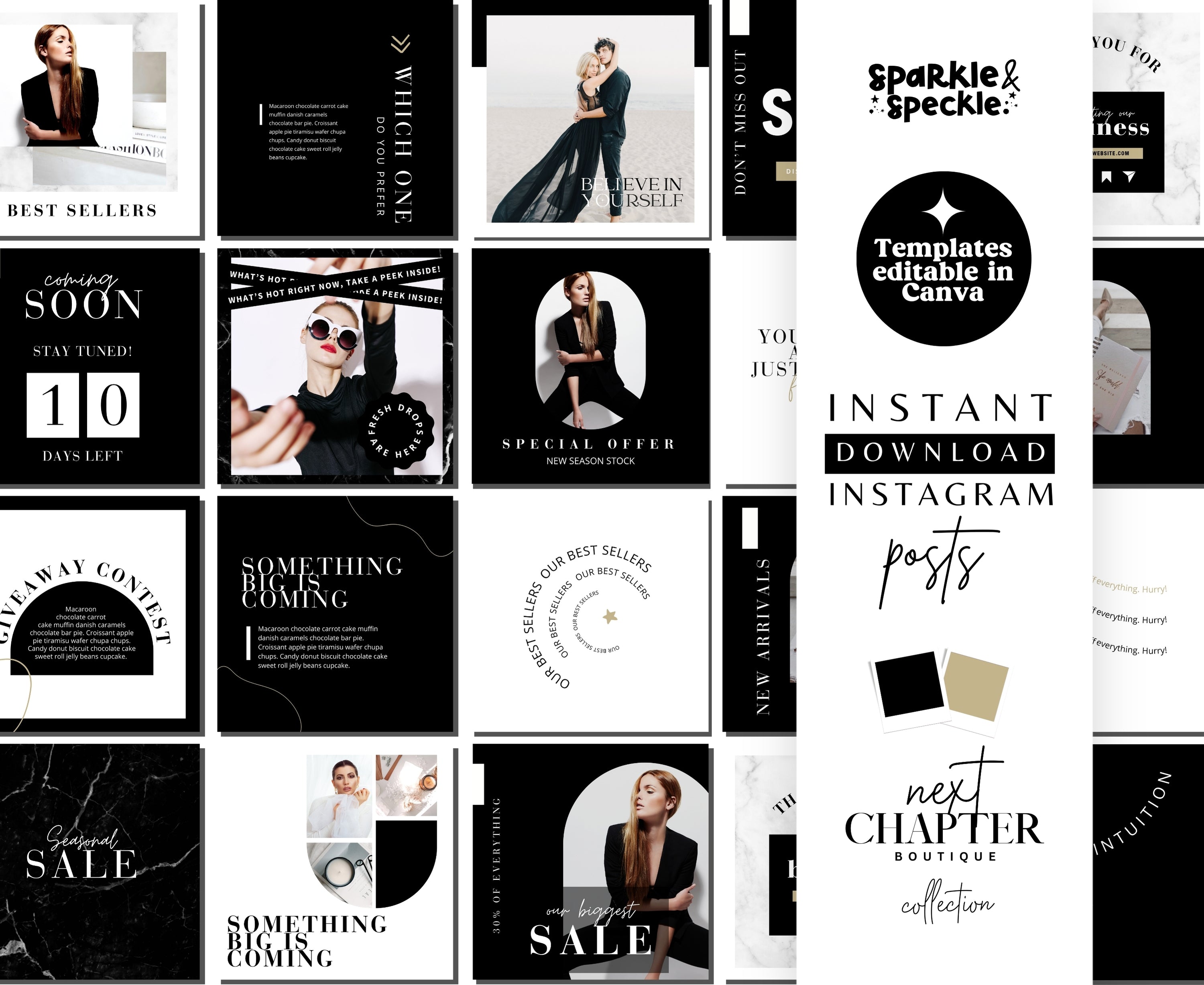 BLACK & GOLD INSTAGRAM POSTS TEMPLATES