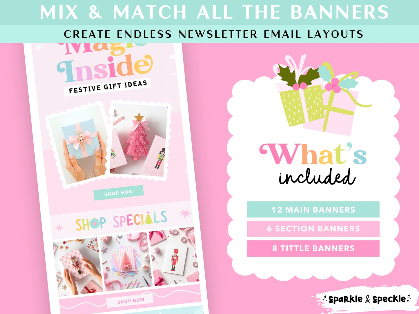 Pastel Christmas Email Marketing Templates