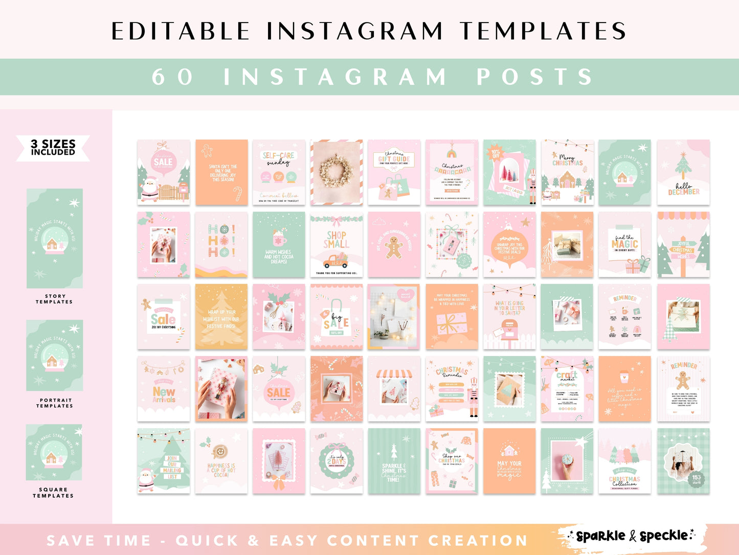 Playful Christmas Instagram Bundle Templates