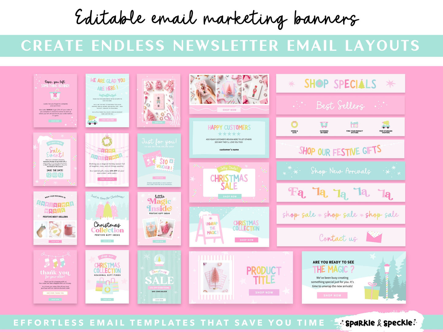 Pastel Christmas Email Marketing Templates
