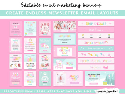Pastel Christmas Email Marketing Templates