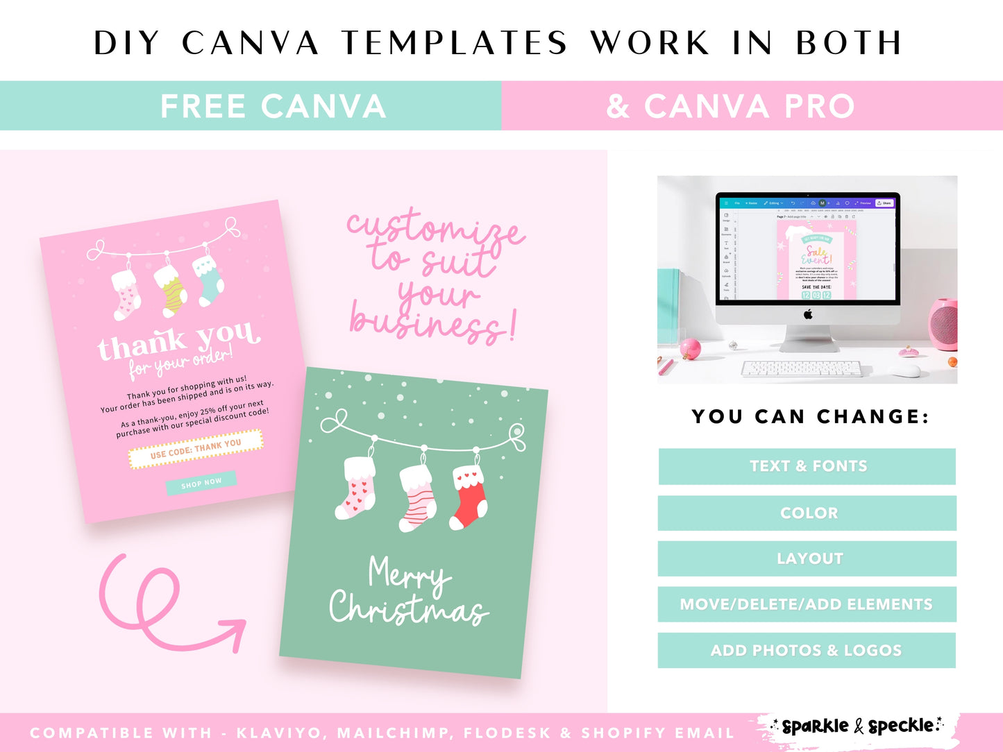 Pastel Christmas Email Marketing Templates