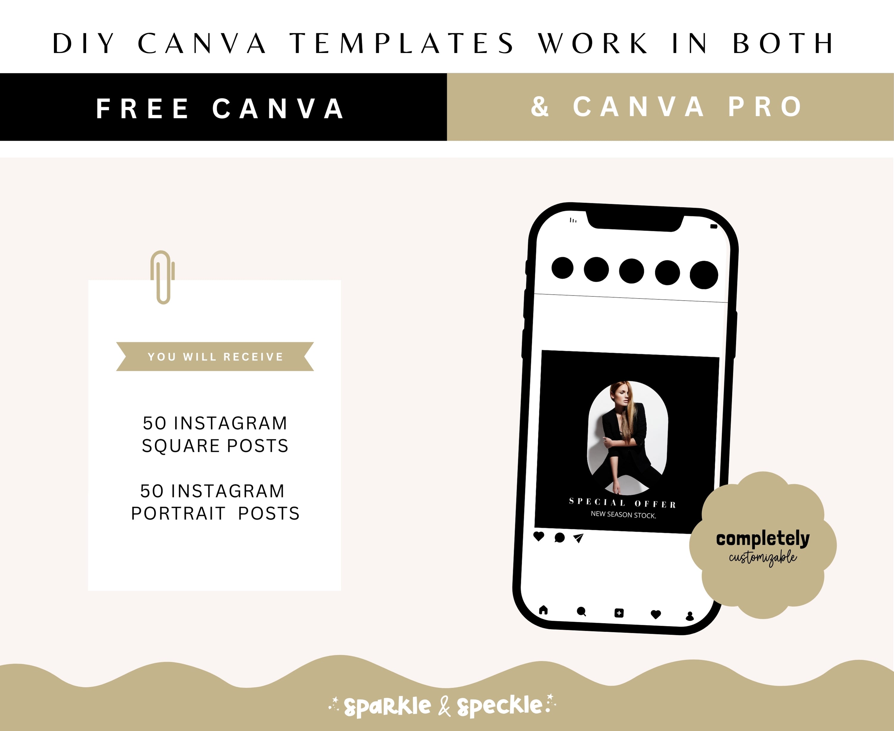 BLACK & GOLD INSTAGRAM POSTS TEMPLATES