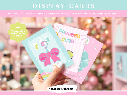 Pastel Christmas Product Display Cards