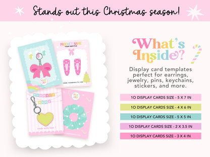 Pastel Christmas Product Display Cards