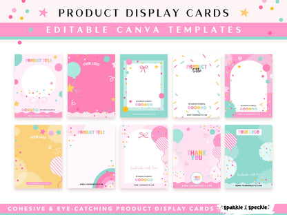 Party Product Display Cards Templates