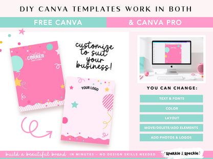Party Product Display Cards Templates