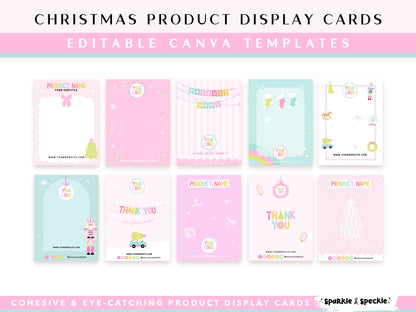 Pastel Christmas Product Display Cards